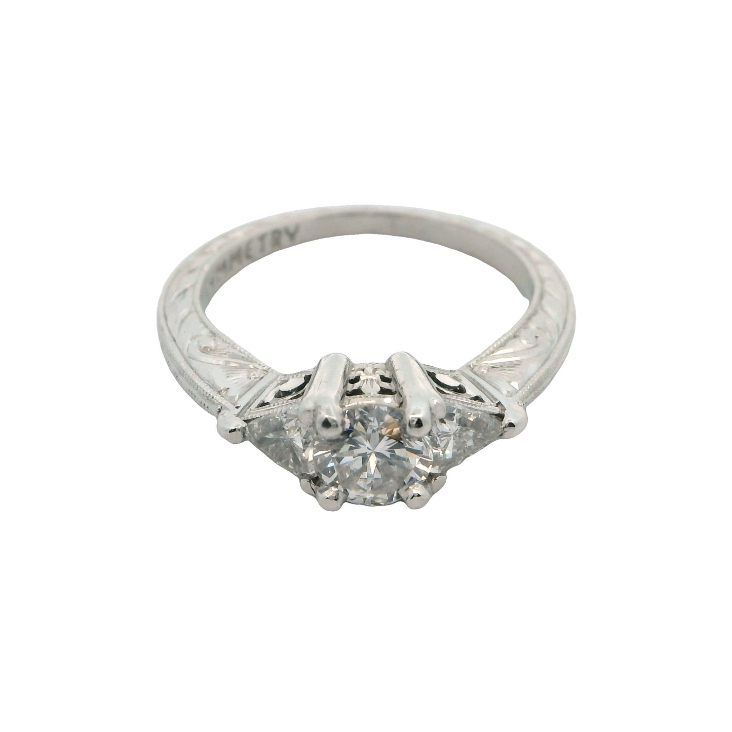 Tom Mathis Designs Fleur de Lis Platinum Diamond Engagement Ring