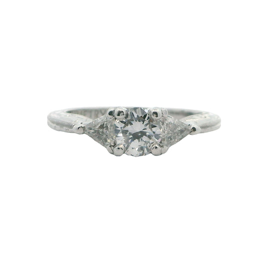 Tom Mathis Designs Fleur de Lis Platinum Diamond Engagement Ring