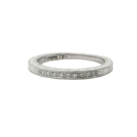 Tom Mathis Designs Hand-Engraved Diamond Wedding Band