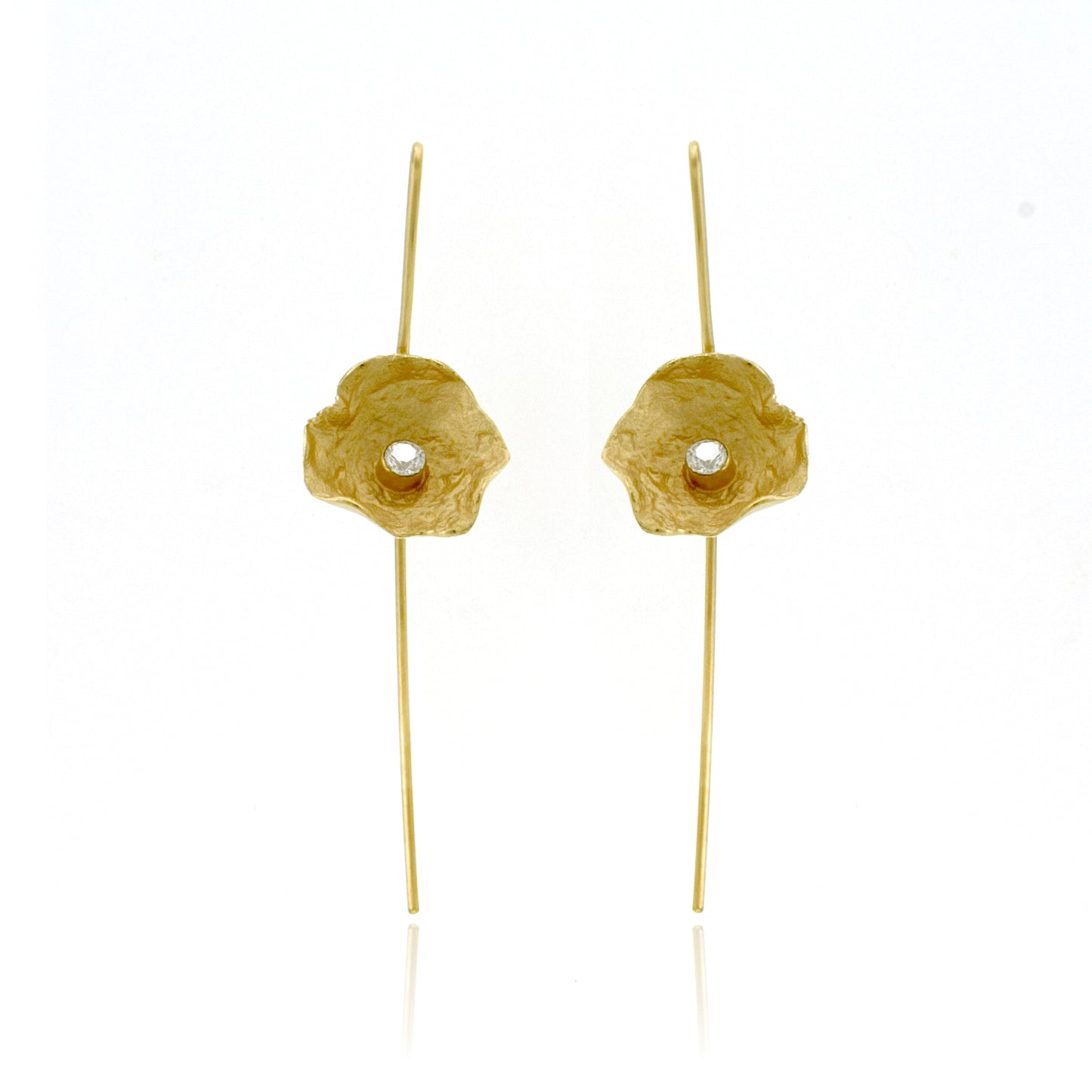 Mysterium Collection Vermeil Petal & CZ Earrings (Med)