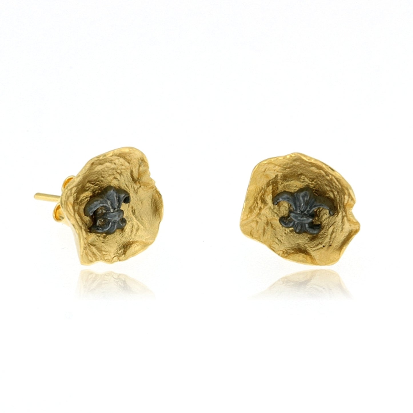 Mysterium Collection Vermeil Petal Fleur de Lis Earrings (Med)