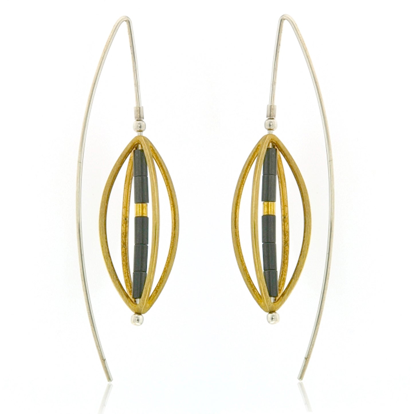 Mysterium Collection Sterling Silver Black & Gold Earrings