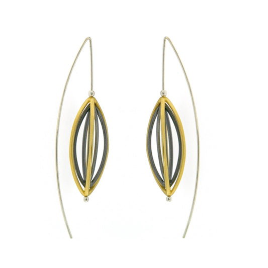 Mysterium Collection Sterling Silver Black & Gold Earrings