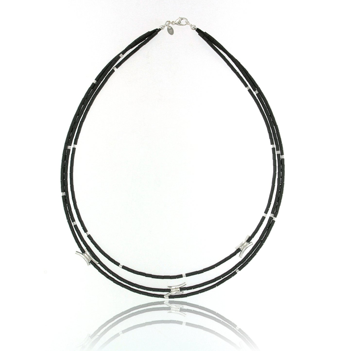 Mysterium Collection Sterling Silver Hematite Necklace