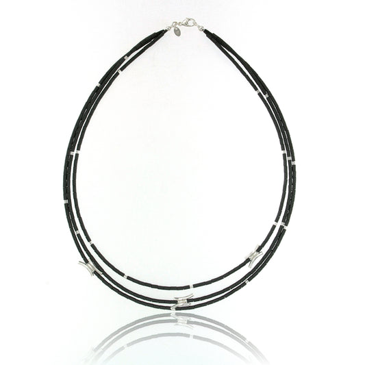 Mysterium Collection Sterling Silver Hematite Necklace