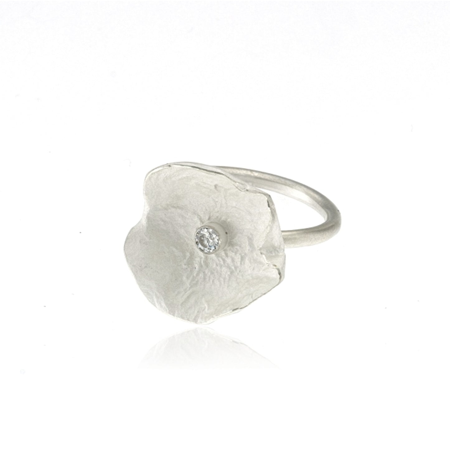 Mysterium Collection Sterling & CZ Petal Ring (Med)