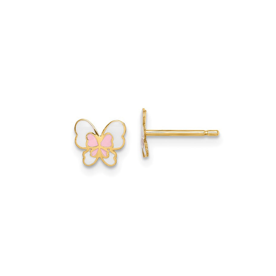 14K Petite Enameled Butterfly Earrings