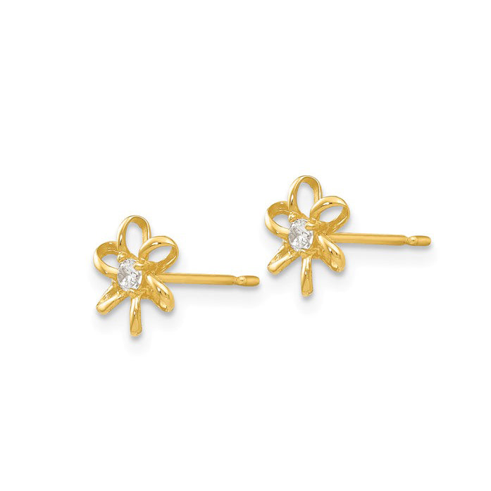 14K Petite CZ Flower