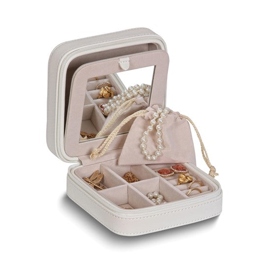 Ivory Zippered Jewelry Case