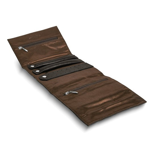 Black Leather Travel Jewelry Folder