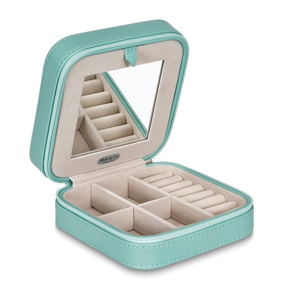Mint Green Zippered Jewelry Case