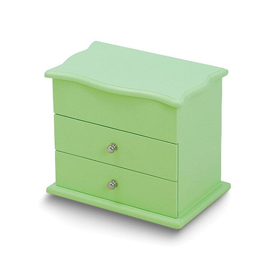 Green Wooden 2-Drawer Jewelry Box