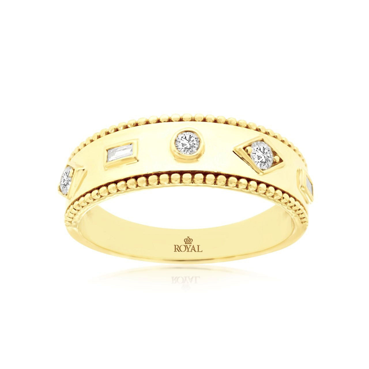 14K Yellow Gold 0.21CT Diamond Band