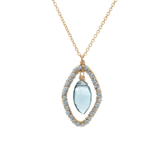 Dana Kellin Collection Blue Quartz & Pearl Necklace