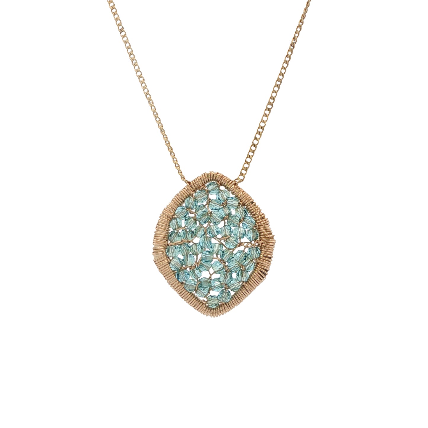 Dana Kellin Collection Woven Teal Crystal Necklace