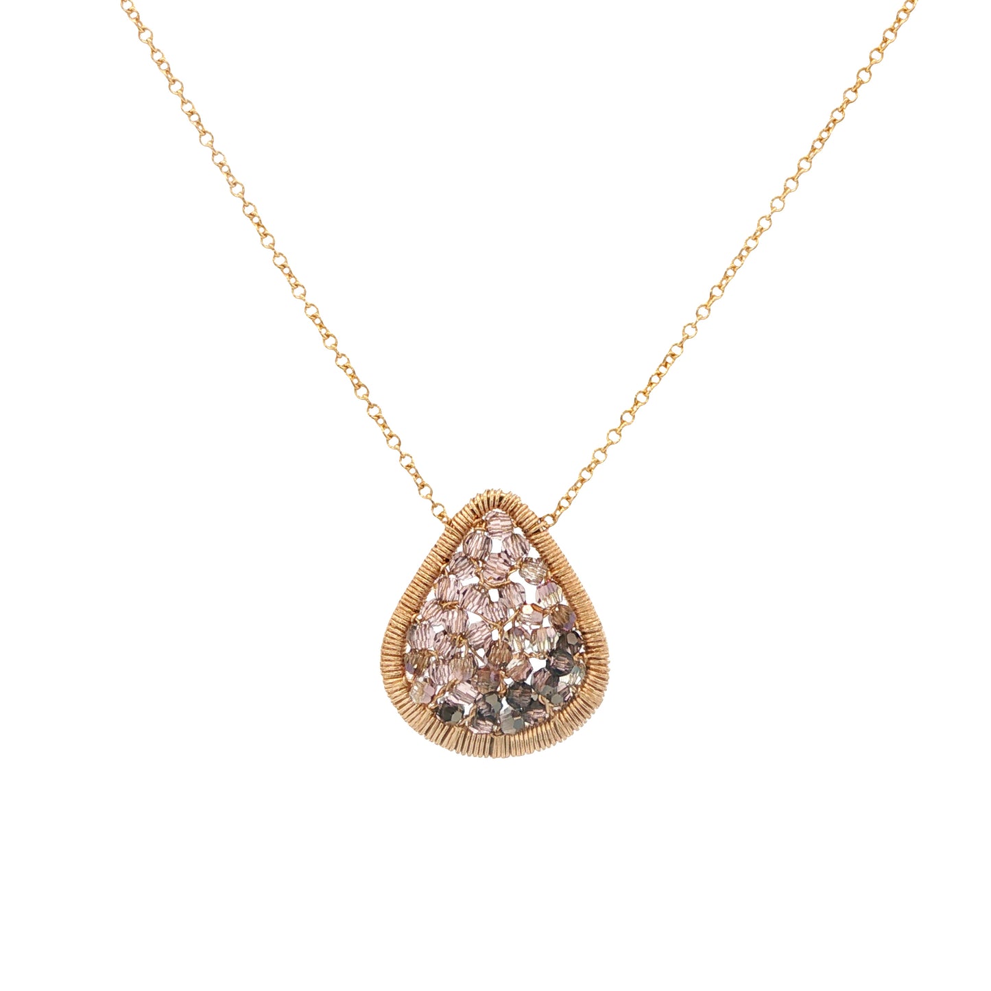Dana Kellin Collection Woven Garnet & Crystal Necklace