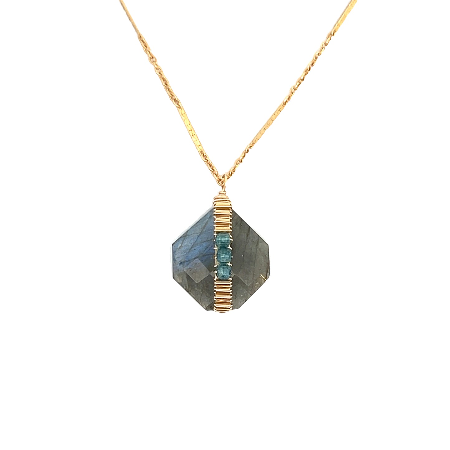 Dana Kellin Collection Labradorite & London Blue Topaz Necklace