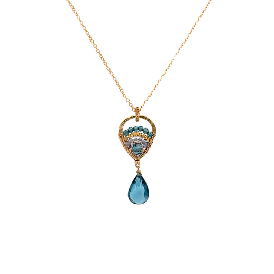 Dana Kellin Collection London Blue Topaz & Crystal Necklace