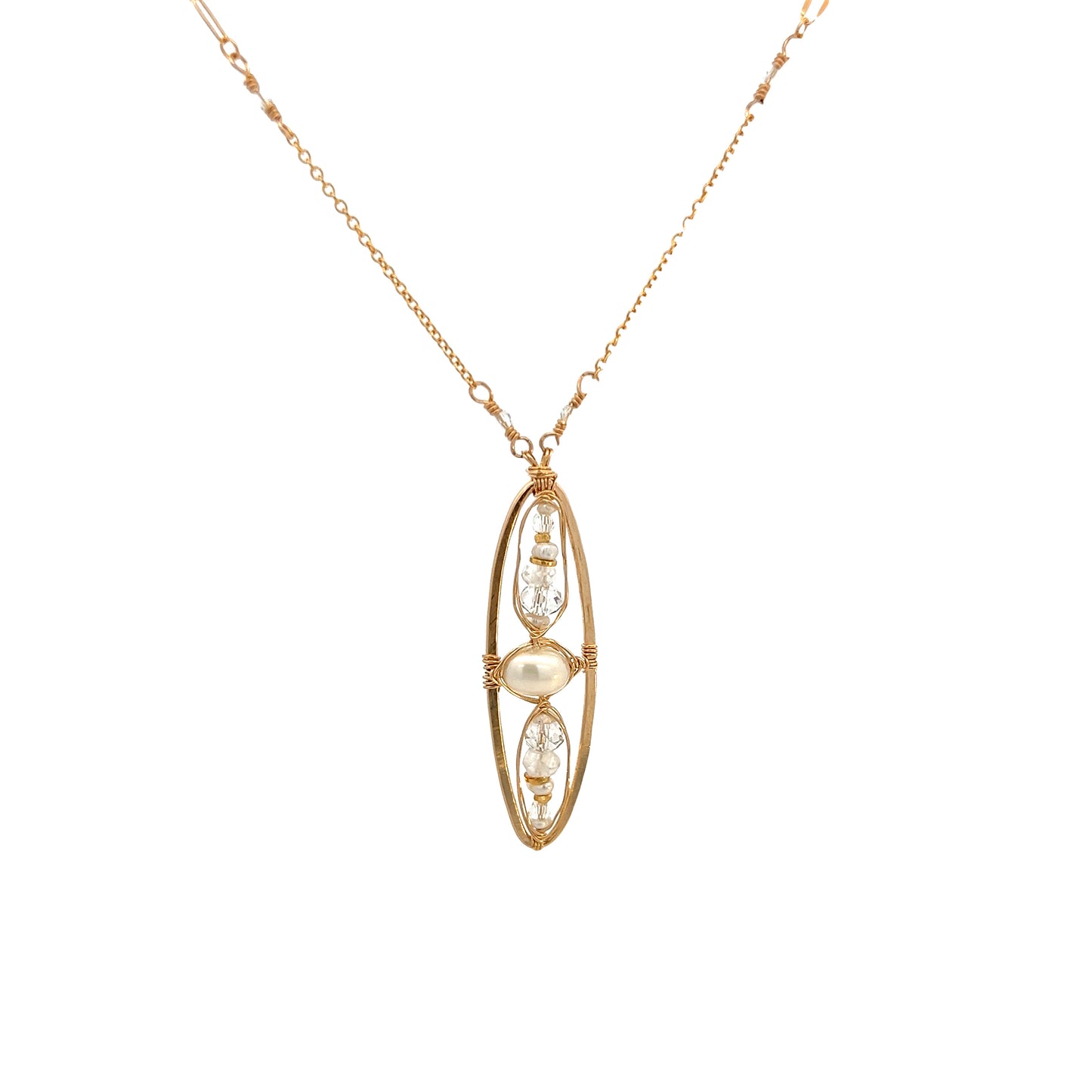 Dana Kellin Collection Pearl & Crystal Necklace