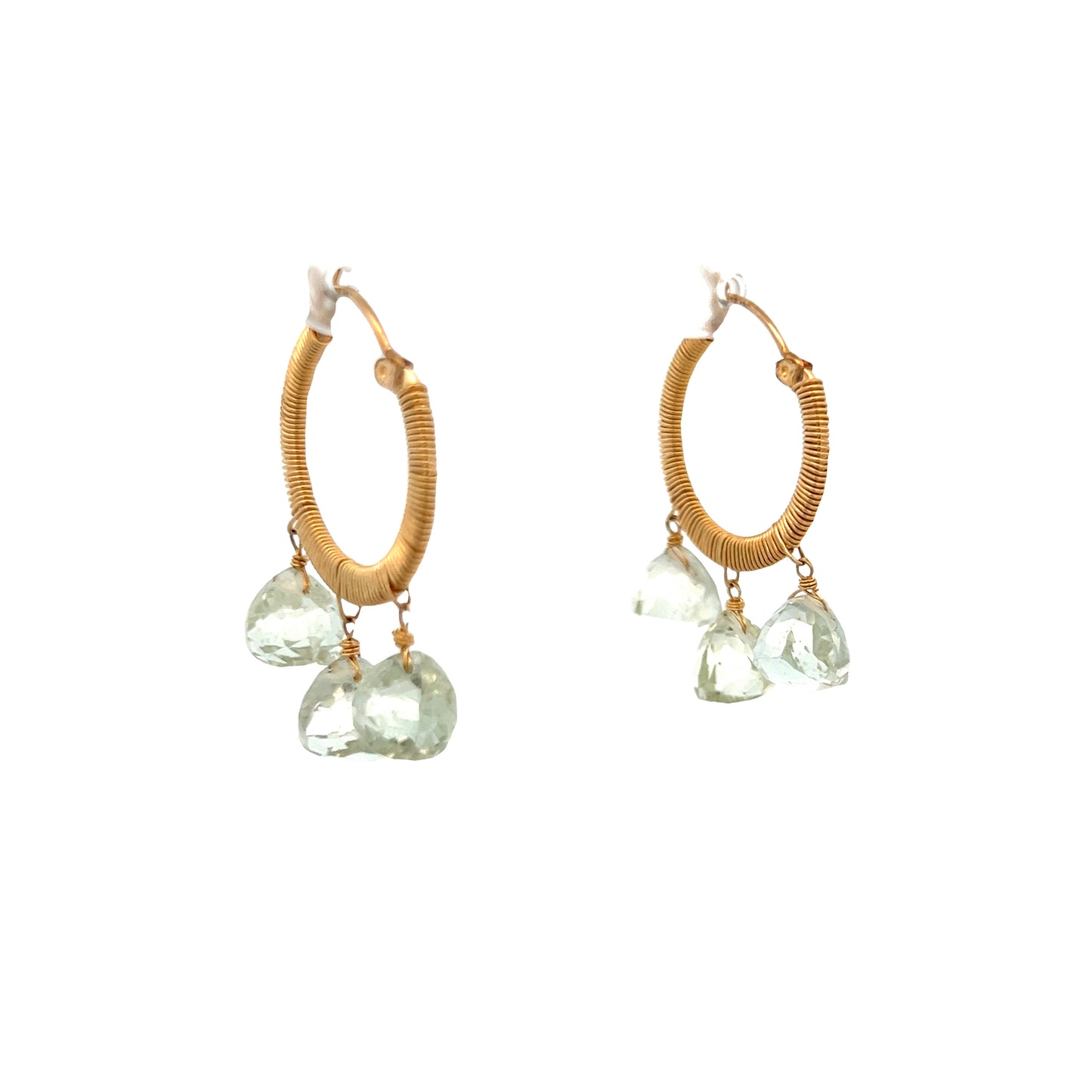 Dana Kellin Collection Prasiolite Hoop Earrings