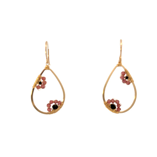 Dana Kellin Collection Garnet & Jet Earrings