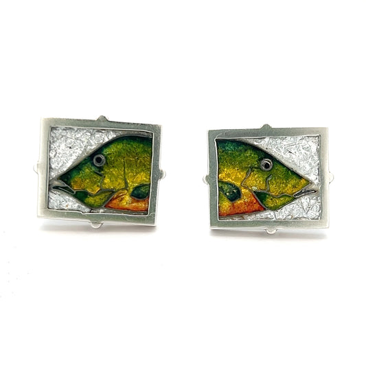 James Carter Collection Cloisonne Fish Cufflinks