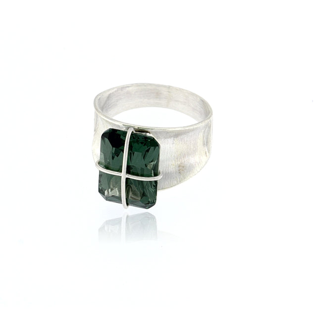 Mysterium Collection Sterling Green Synthetic Spinel Ring