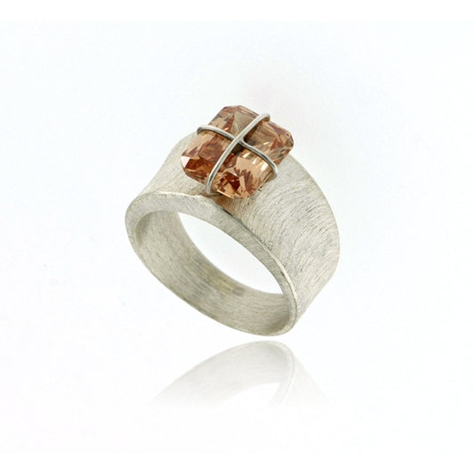 Mysterium Collection Sterling Champagne Cubic Zirconia Ring