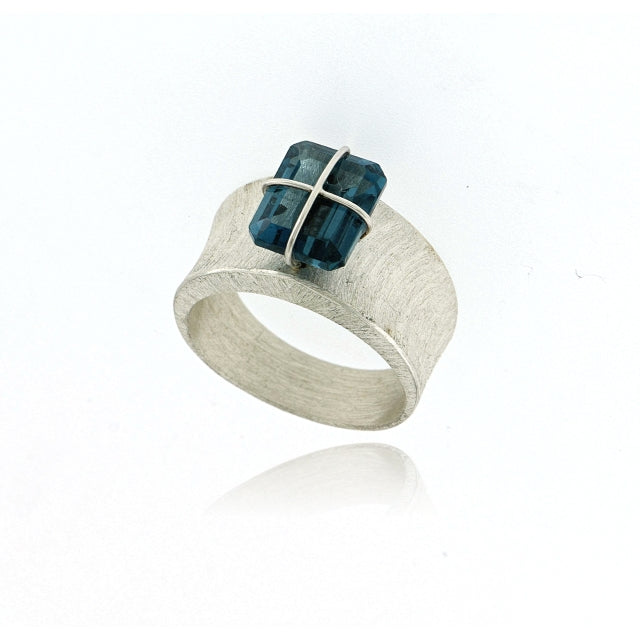 Mysterium Collection Sterling London Blue Topaz Ring