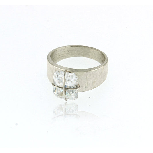 Mysterium Collection Sterling Wrapped Cubic Zirconia Ring
