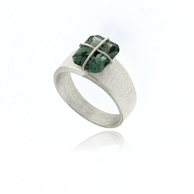 Mysterium Collection Sterling Green Synthetic Spinel Ring