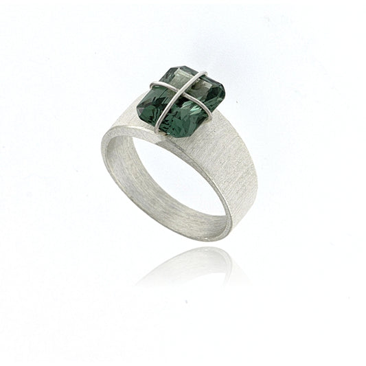Mysterium Collection Sterling Green Synthetic Spinel Ring