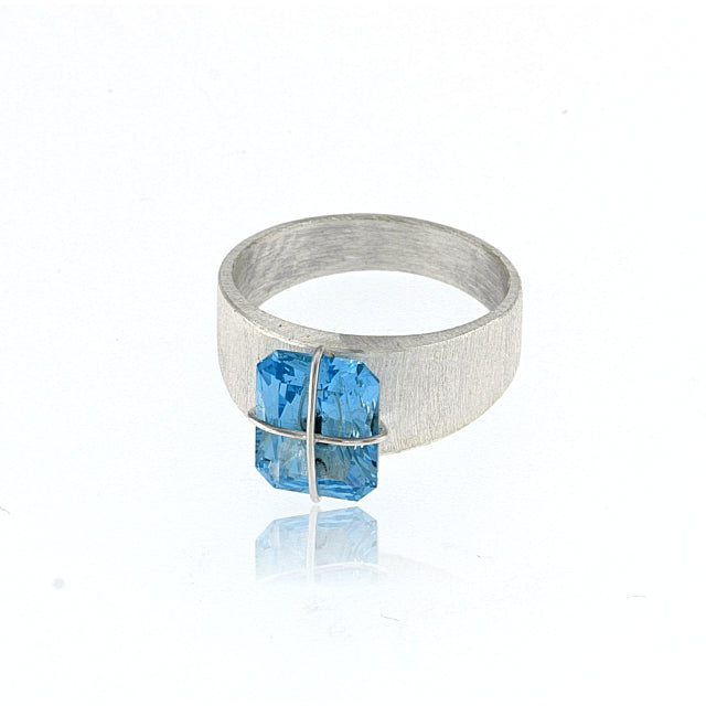 Mysterium Collection Sterling Swiss Blue Synthetic Spinel Ring