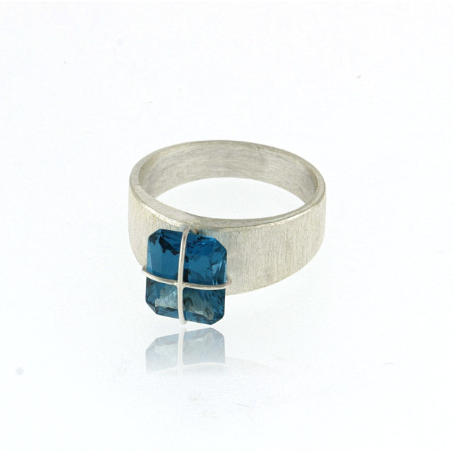 Mysterium Collection Sterling Blue Green Synthetic Spinel Ring