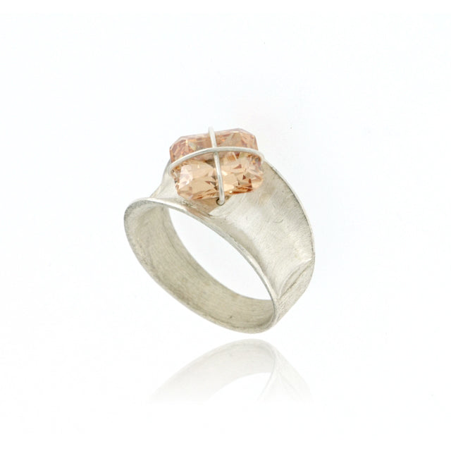 Mysterium Collection Sterling Champagne Cubic Zirconia Ring