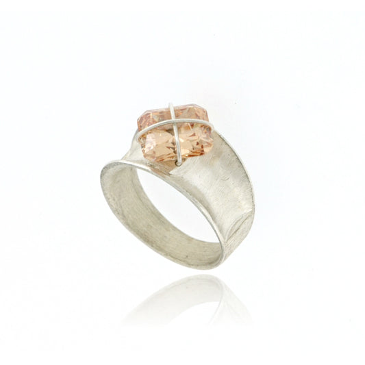 Mysterium Collection Sterling Champagne Cubic Zirconia Ring