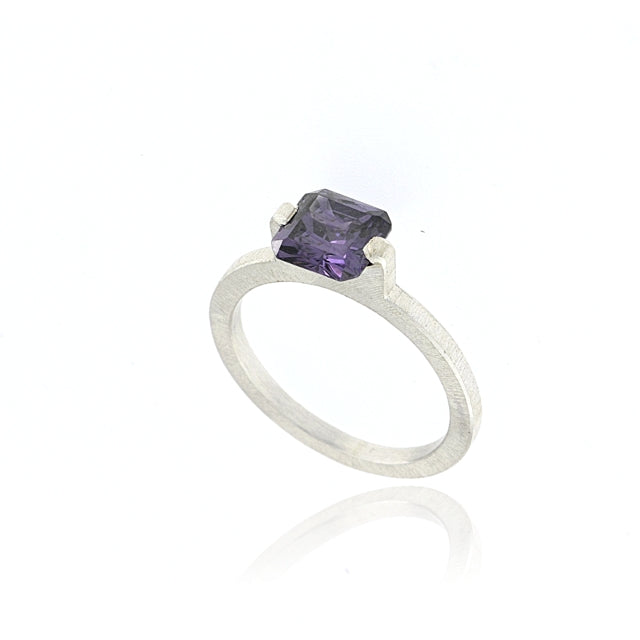 Mysterium Collection Sterling Amethyst CZ Ring