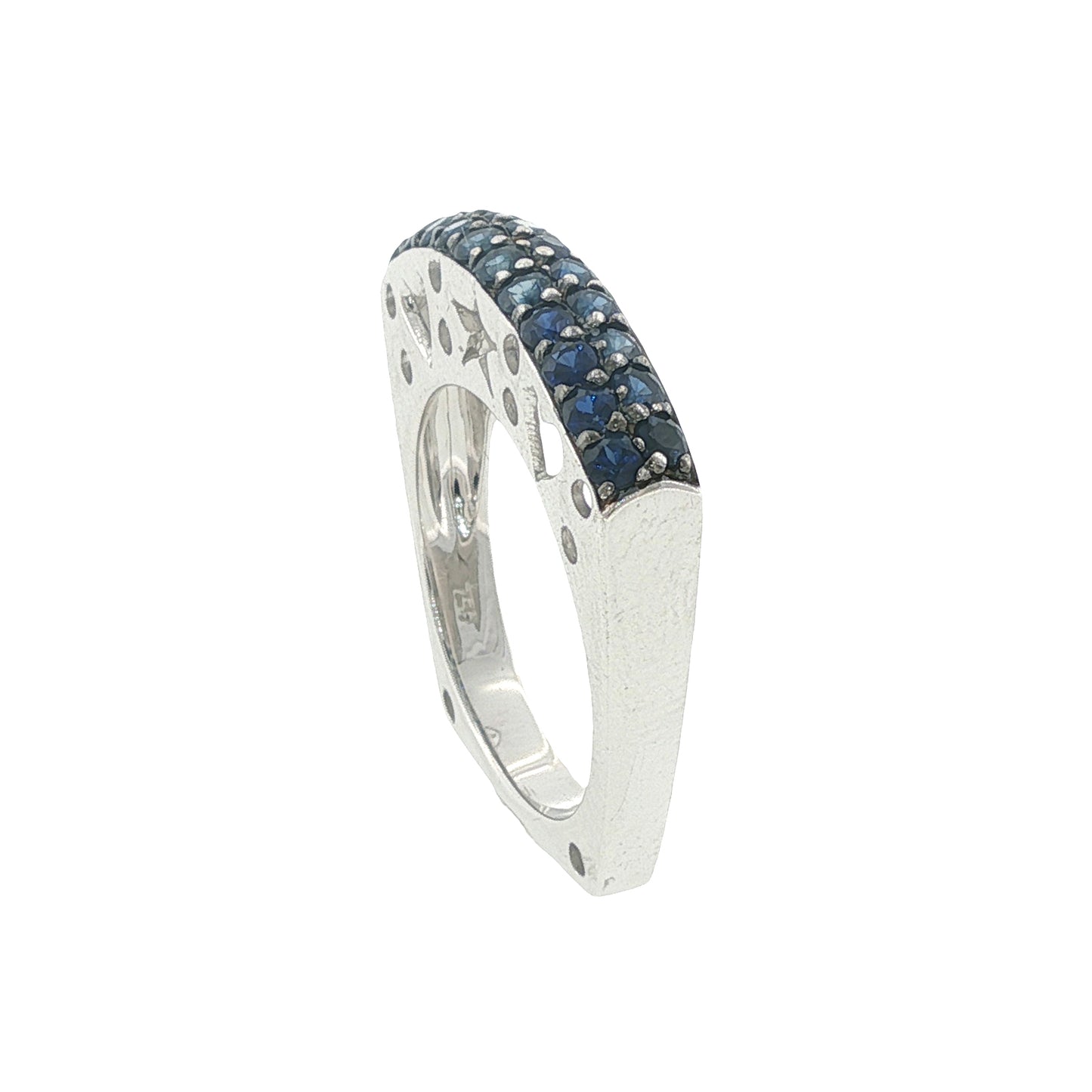 Vintage 18K Sapphire Squared Stacking Ring