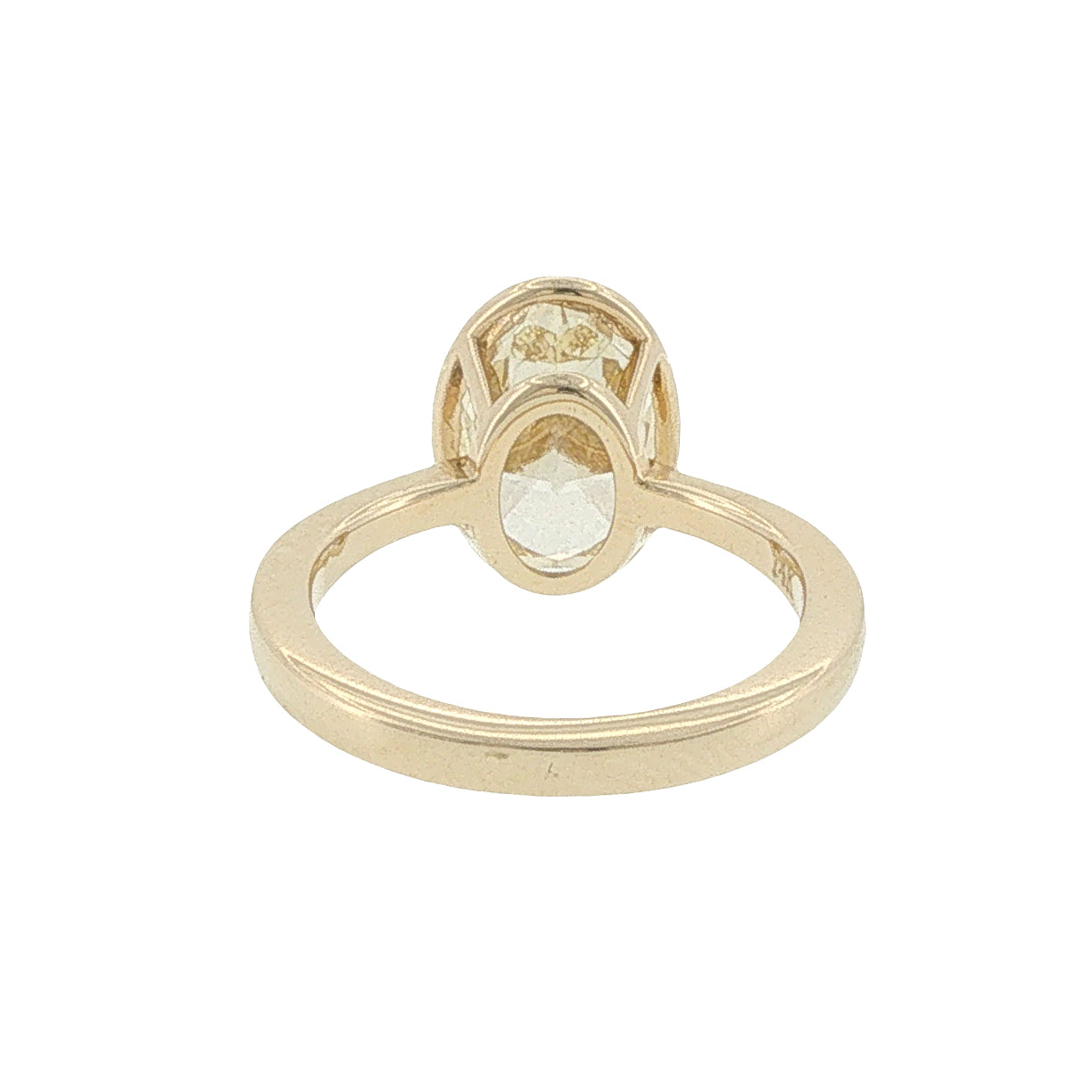 14K 4.01ct Lab-Created Oval Fancy Yellow Diamond Ring