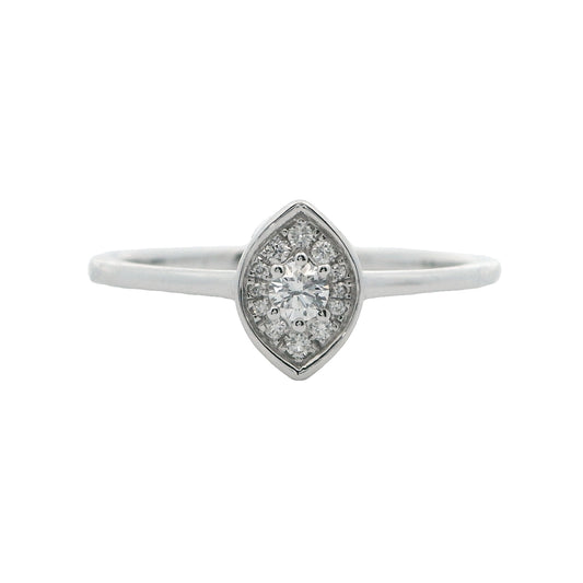 14K White Gold Marquis-Shaped Diamond Ring