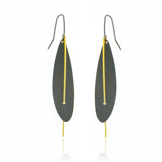 Mysterium Collection Black & Gold Sterling Earrings