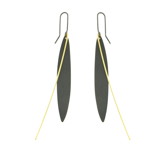 Mysterium Collection Black & Gold Sterling Earrings