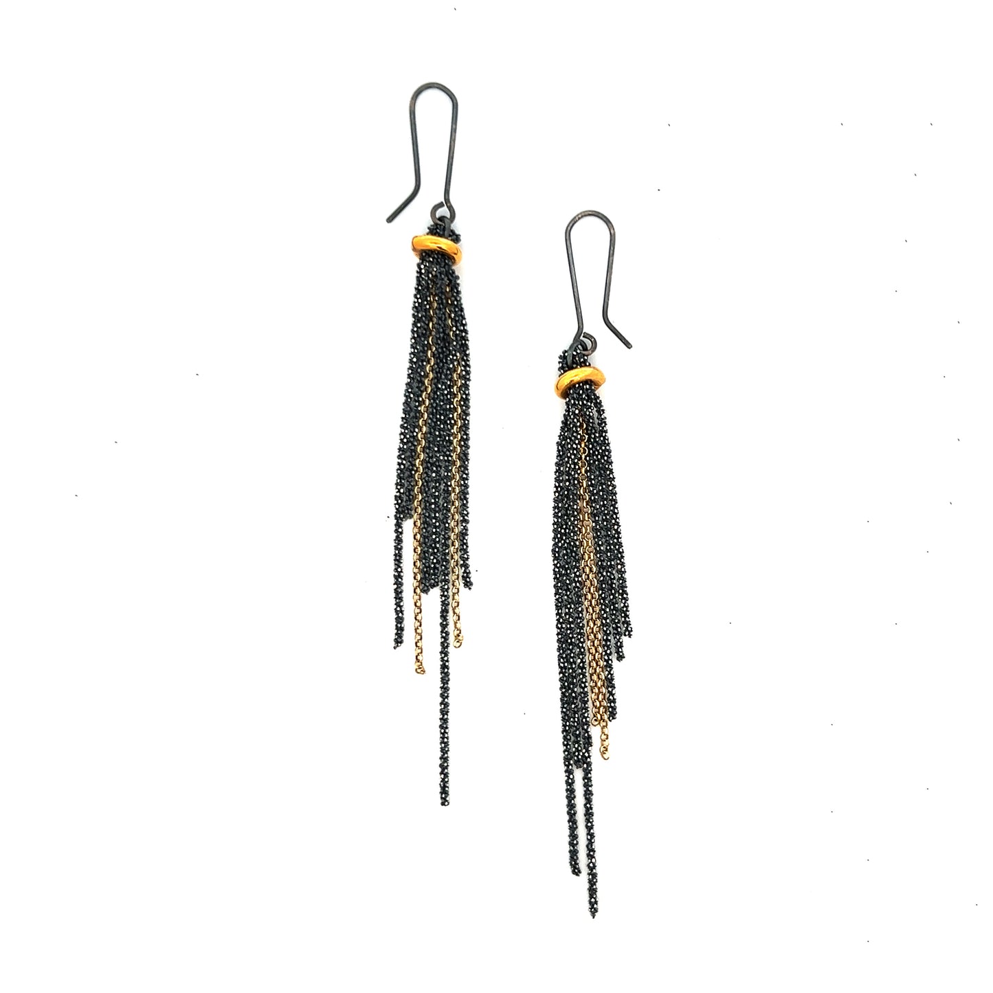 Mysterium Collection Black & Gold Chain Earrings