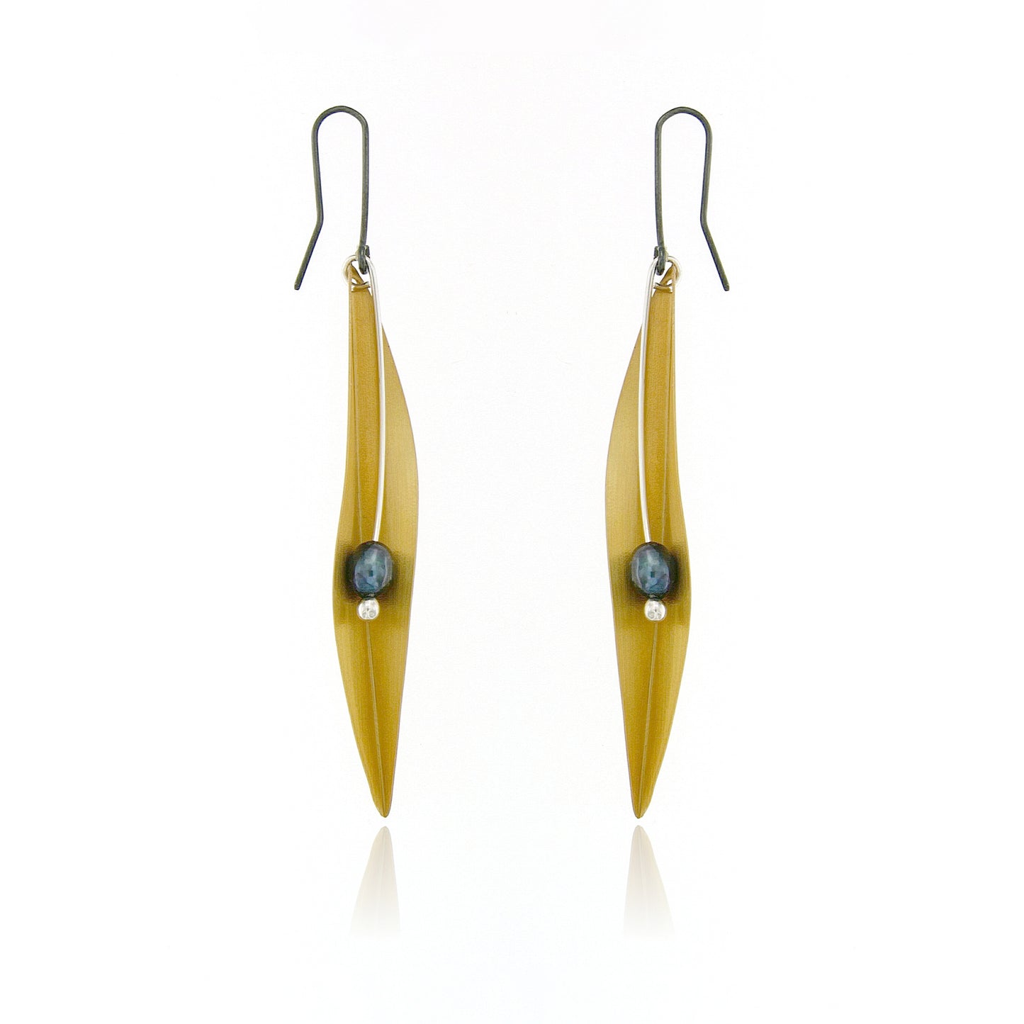 Mysterium Collection Sterling Vermeil Black Pearl Earrings