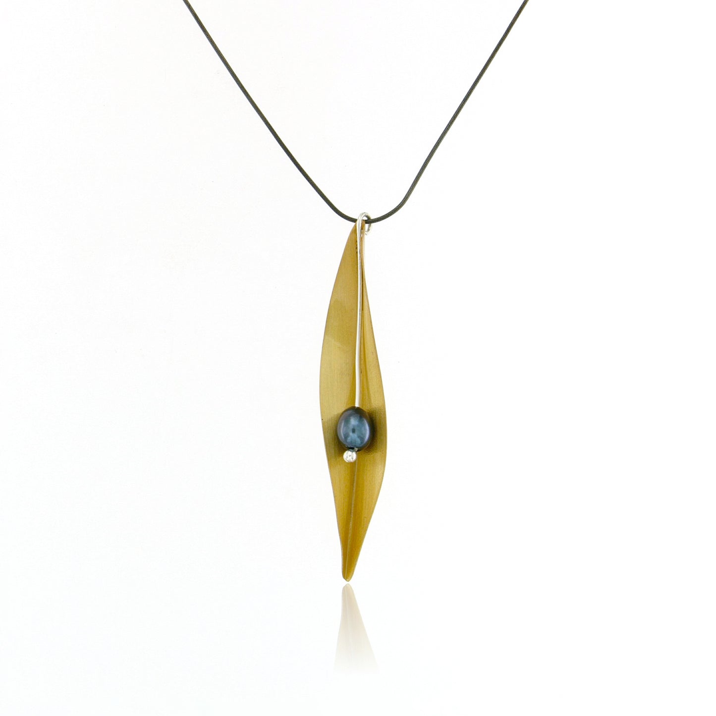 Mysterium Collection Sterling Vermeil Black Pearl Necklace