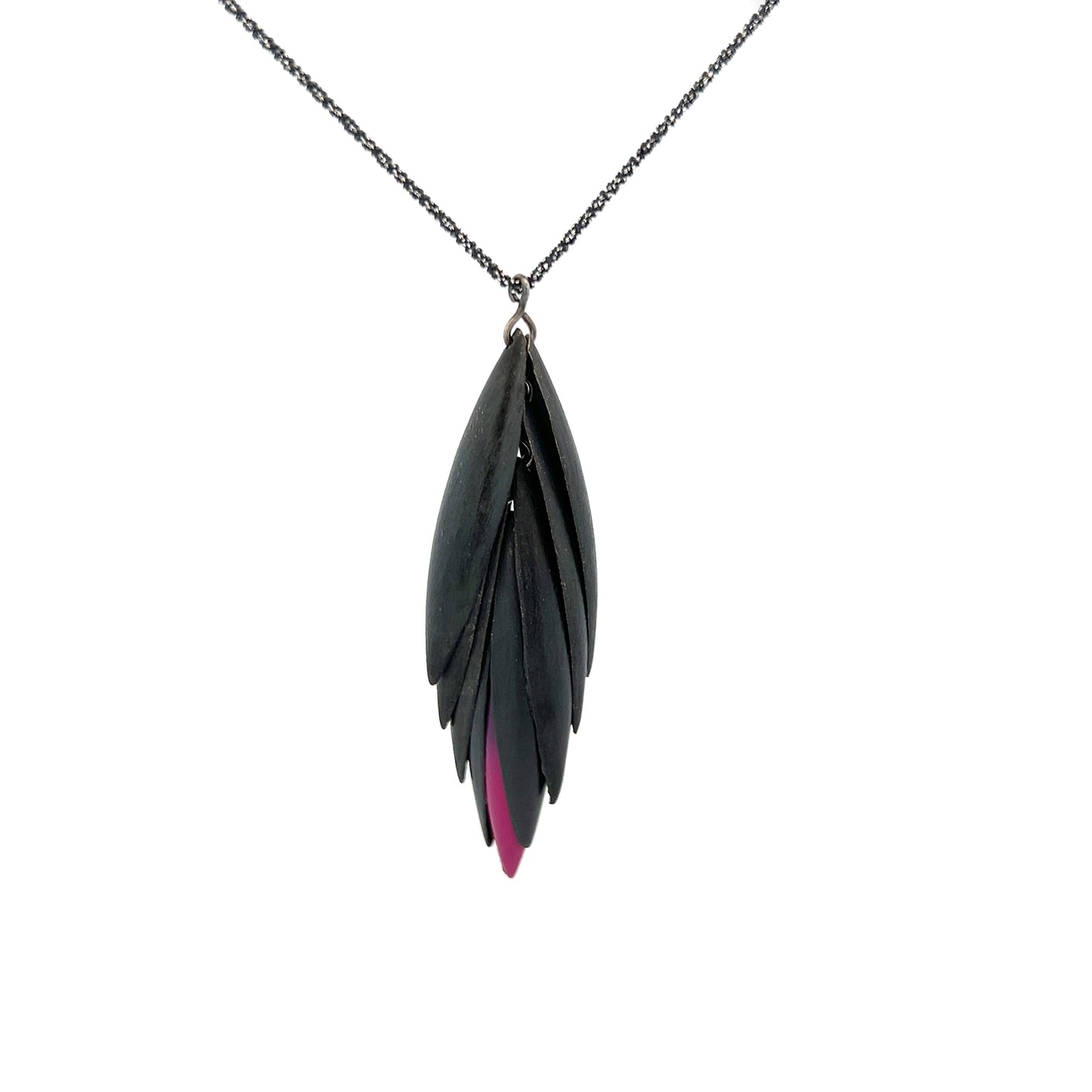 Mysterium Collection Oxidized Pink Petal Necklace