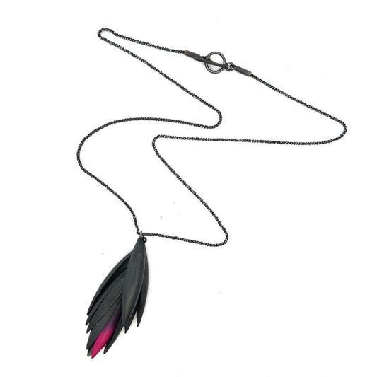 Mysterium Collection Oxidized Pink Petal Necklace