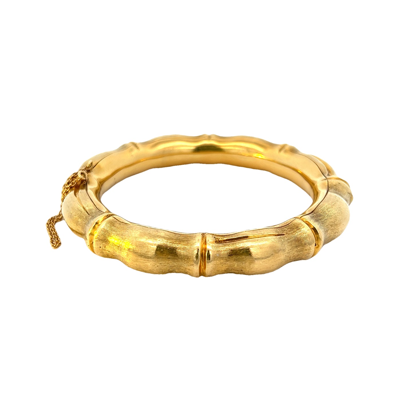 Vintage 18K Gold Bamboo Carlo Weingrill Bangle Bracelet