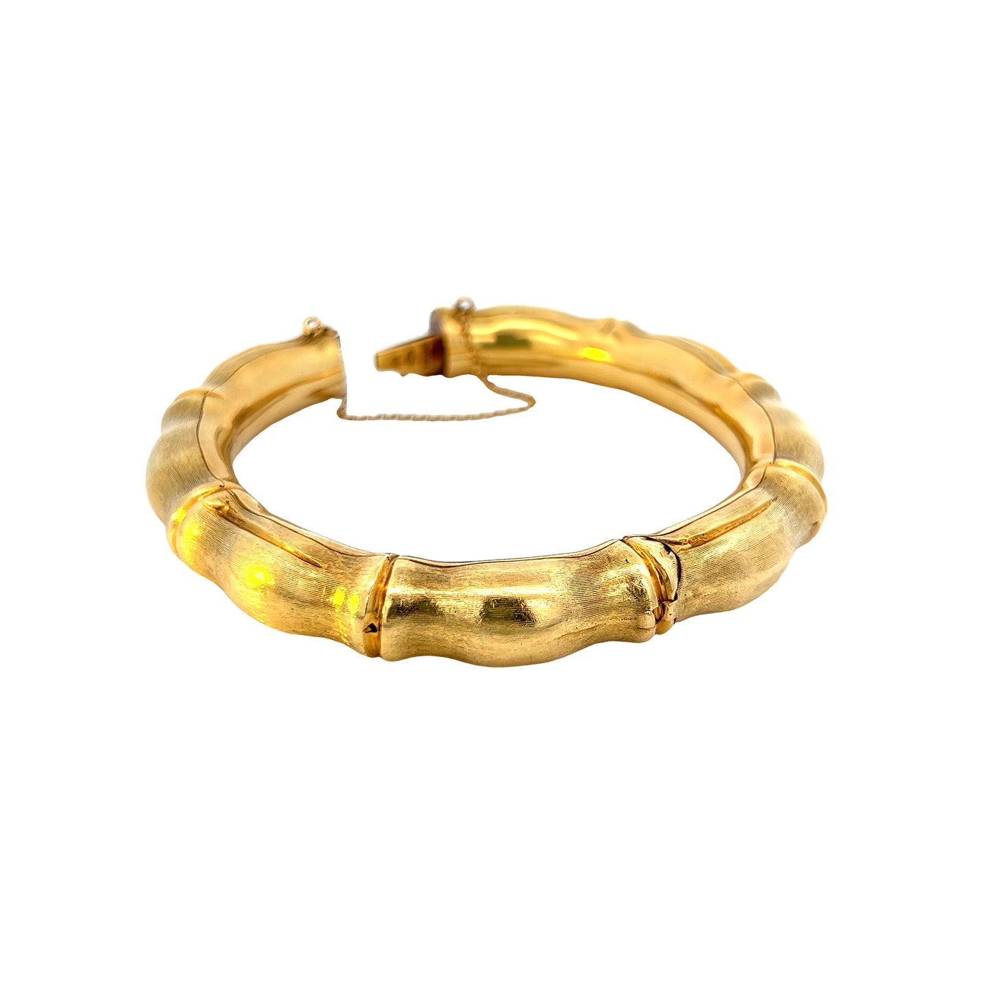 Vintage 18K Gold Bamboo Carlo Weingrill Bangle Bracelet