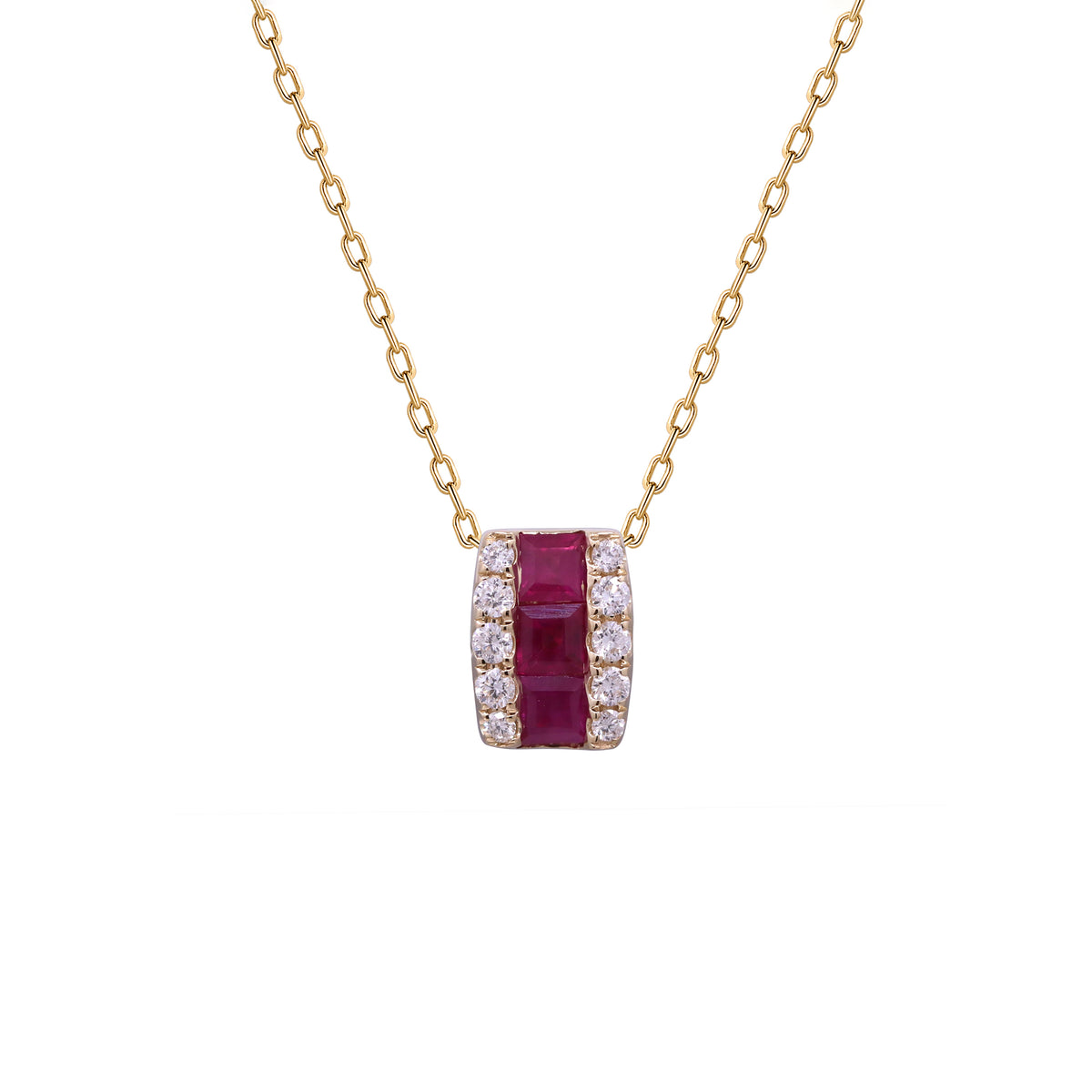 14K Ruby & Diamond Slide Pendant